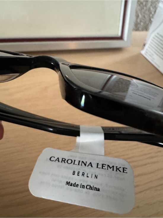 NWT CAROLINA LEMKE Lupin Chunky Rectangular Black Sunglasses